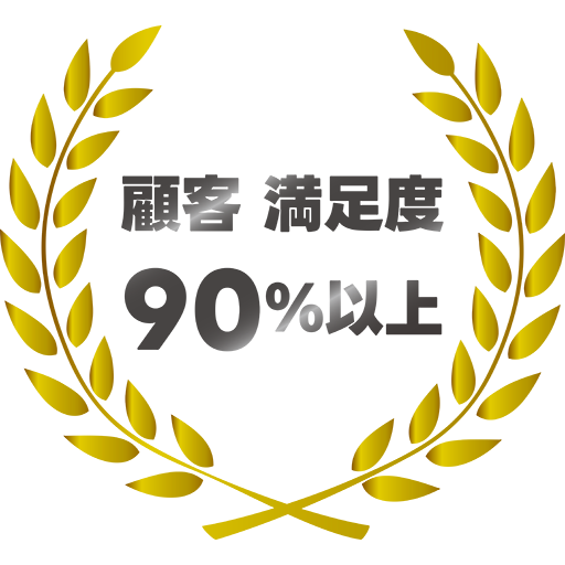 顧客満足度90%以上